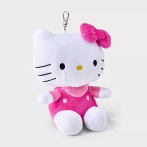 Hello Kitty Plush Bag Charm White Pink 6"